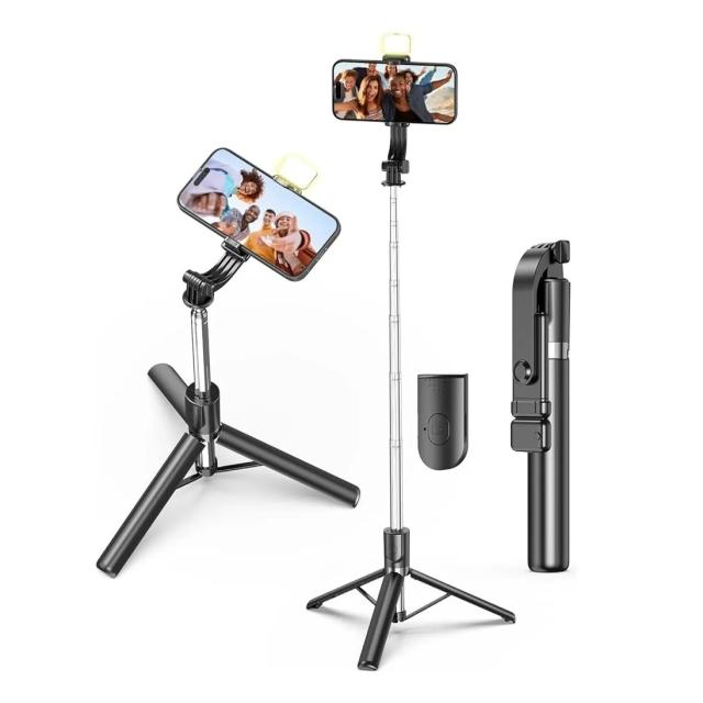 Palo para selfie con luz y tripode 1.70 mts