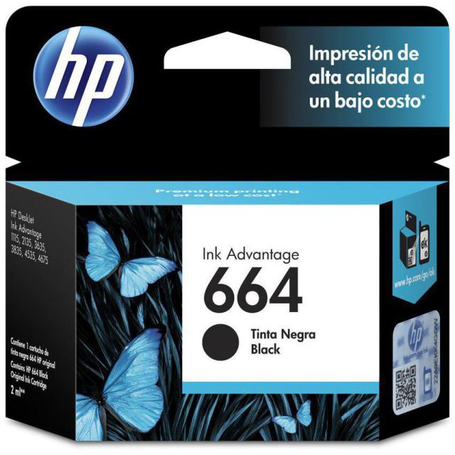 Cartucho de Tinta HP 664 Negra