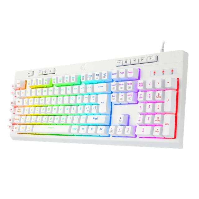 Teclado Redragon RGB K512 Shiva white