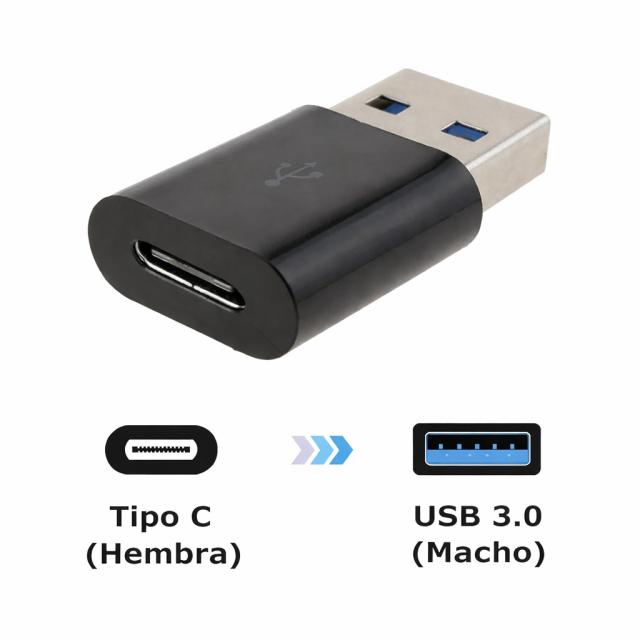 Adaptador USB macho a Tipo C hembra