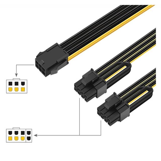 Cable adaptador Splitter Pcie 6 a 8 Pin (6+2)